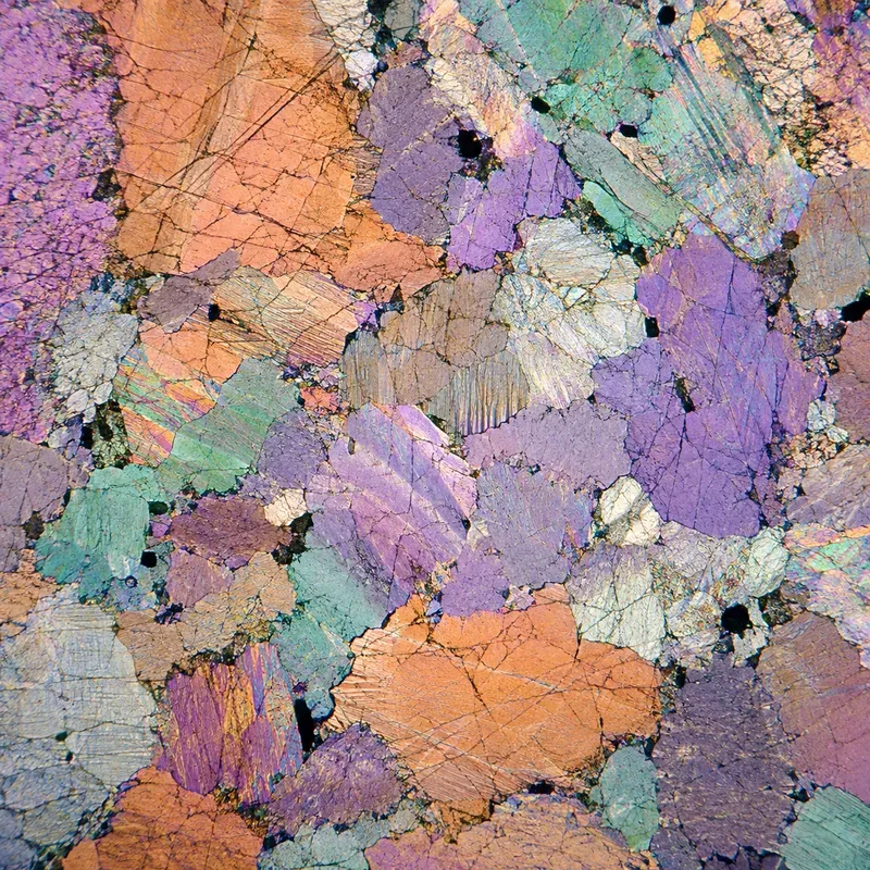 Polarized Mineral Micrograph Art