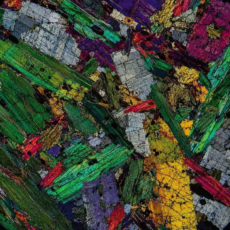 Polarized Mineral Micrograph Art