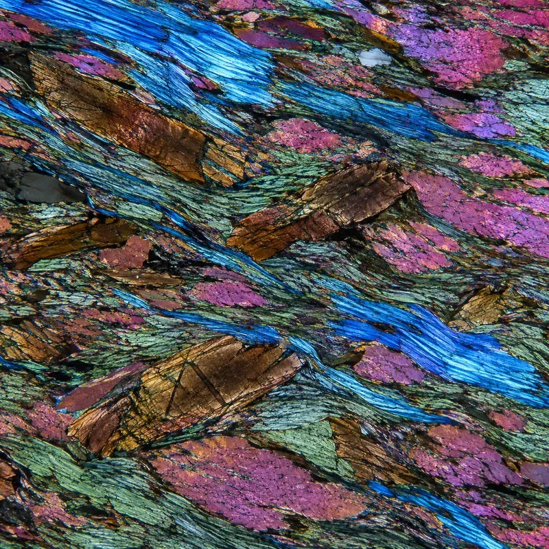 Polarized Mineral Micrograph Art