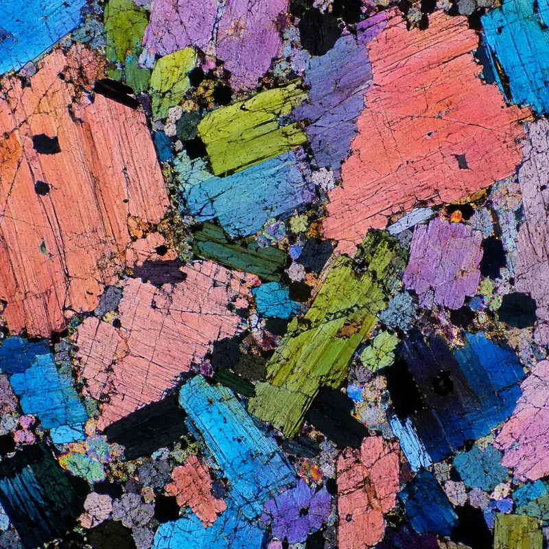 Polarized Mineral Micrograph Art