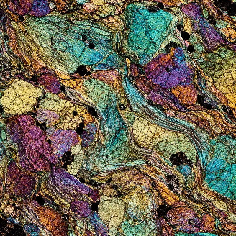 Polarized Mineral Micrograph Art