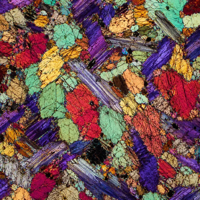 Polarized Mineral Micrograph Art