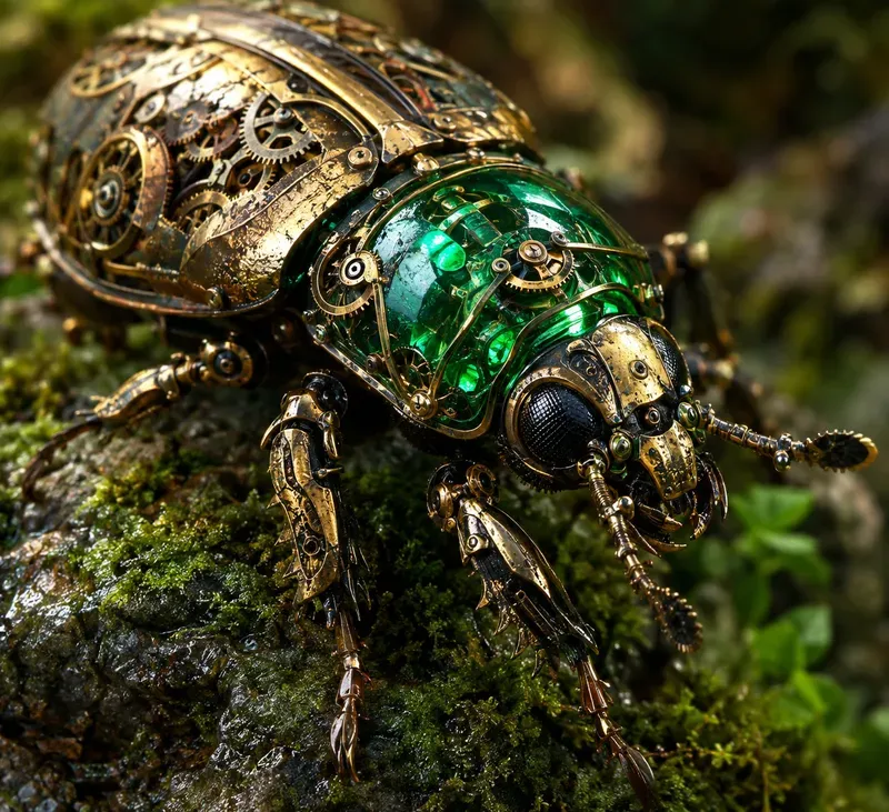 Macro Steampunk Insect Automata
