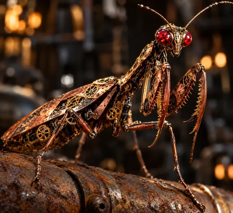 Macro Steampunk Insect Automata