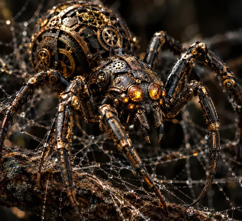 Macro Steampunk Insect Automata