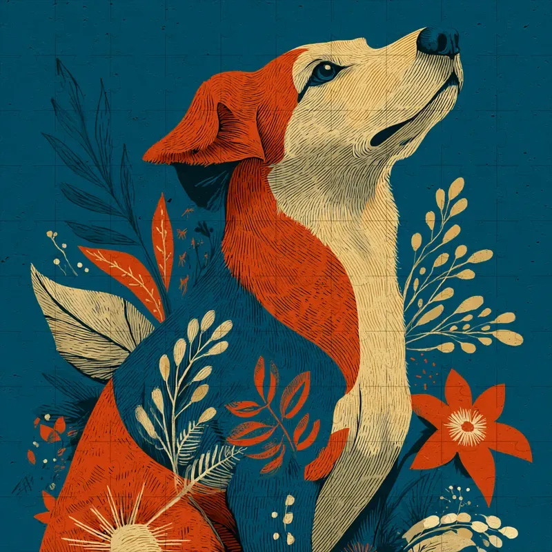 Folk Art Linocuts Earthy Botanicals Cozies