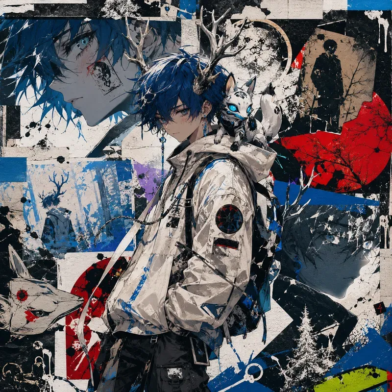 Anime Graffiti Collage Style