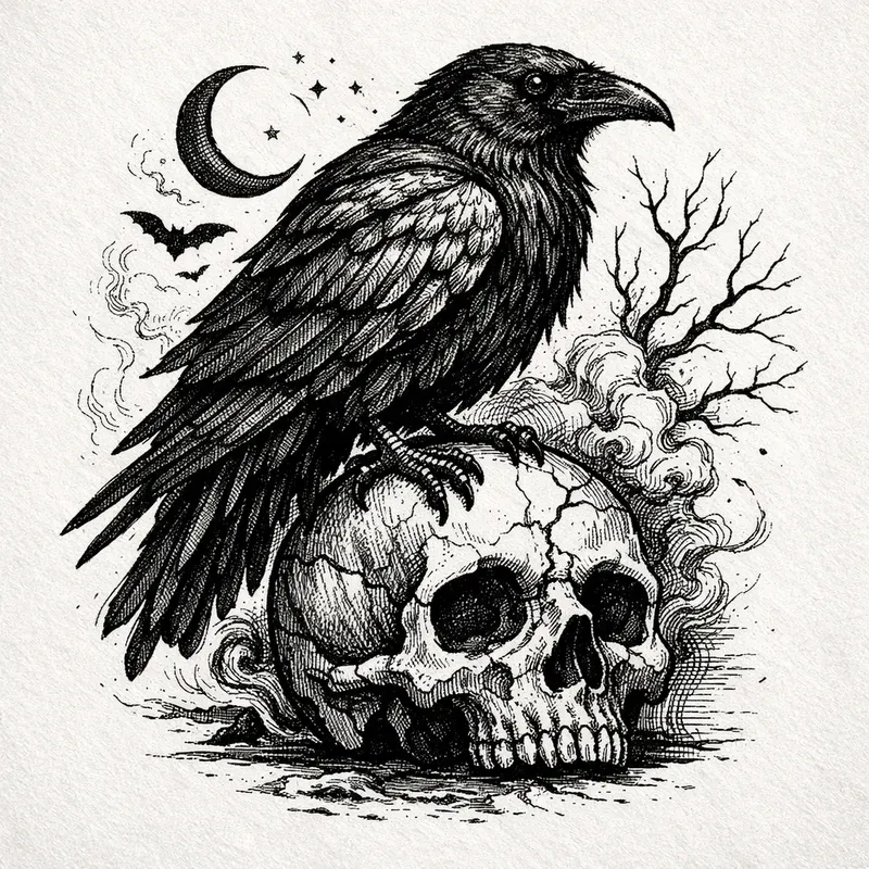 Dark Gothic Ink Sketch Art