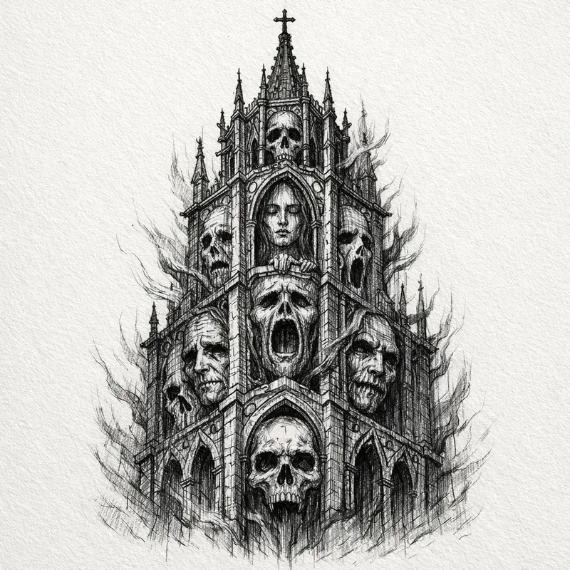 Dark Gothic Ink Sketch Art