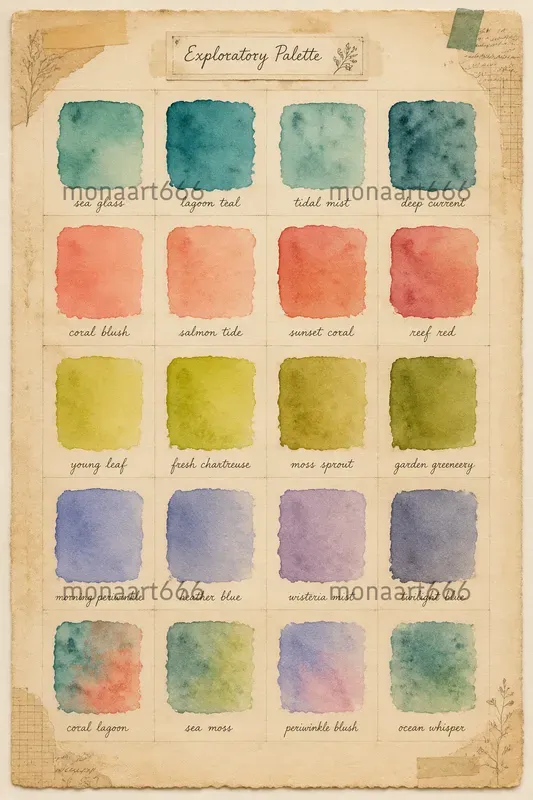 Watercolor Swatchbook Junk Journal Pages