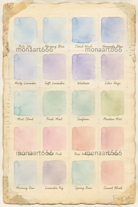 Watercolor Swatchbook Junk Journal Pages