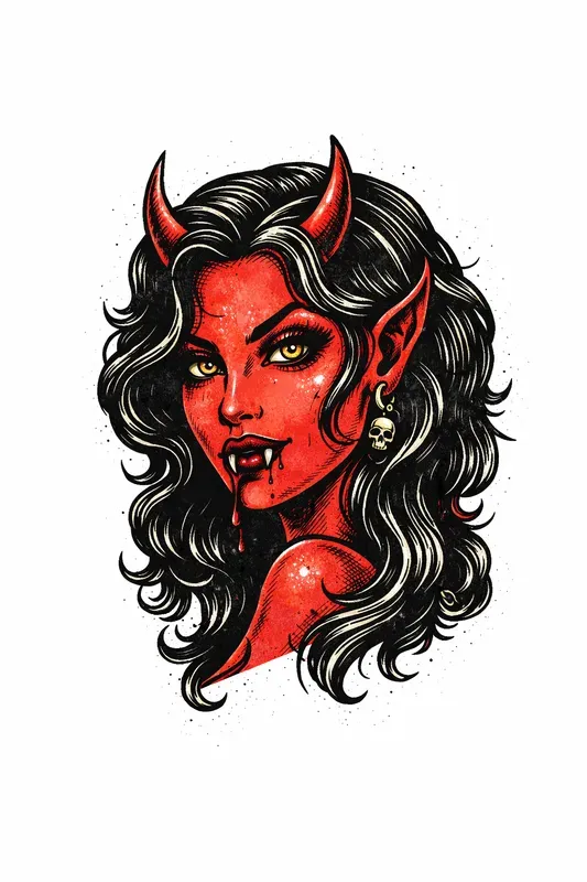 Vintage Tattoo Handdrawn Linework Art