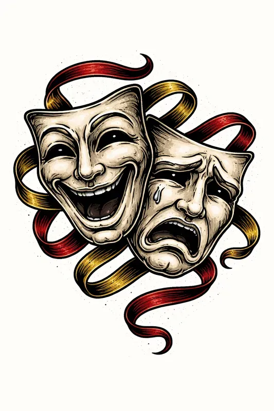 Vintage Tattoo Handdrawn Linework Art