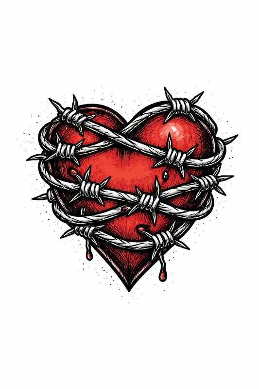 Vintage Tattoo Handdrawn Linework Art