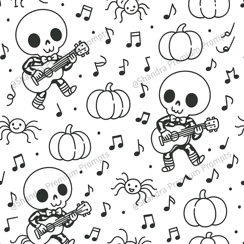 Cute Pattern Halloween Coloring Book Art