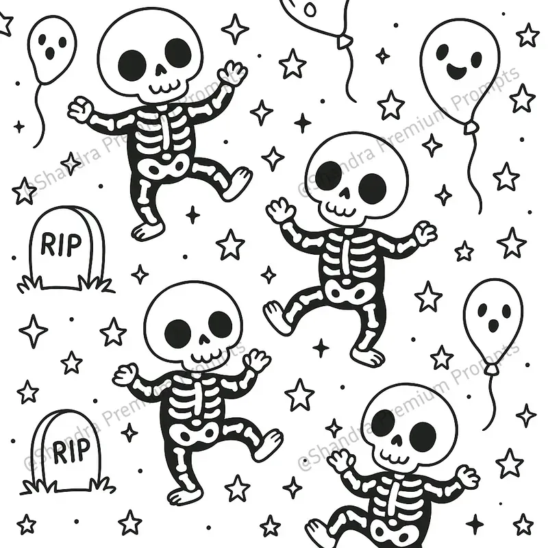 Cute Pattern Halloween Coloring Book Art