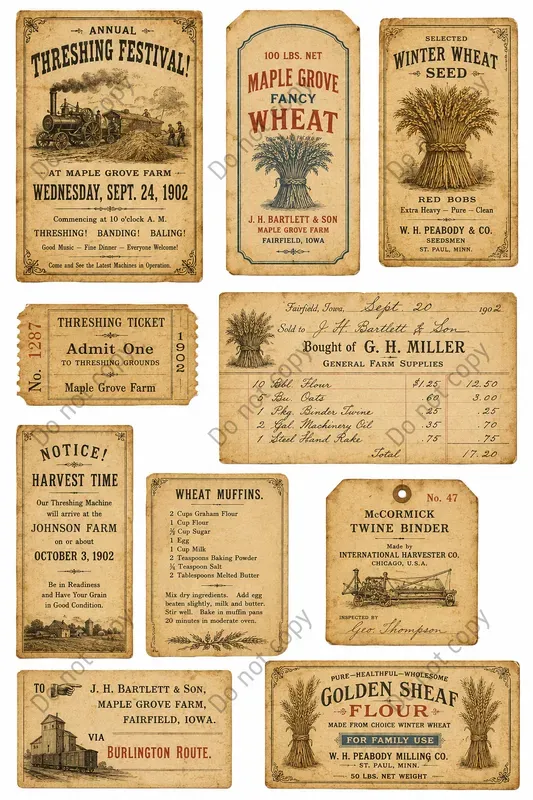 Autumn Harvest Ephemera Sheets