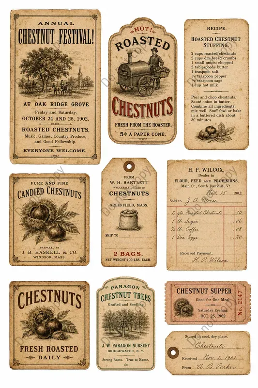 Autumn Harvest Ephemera Sheets