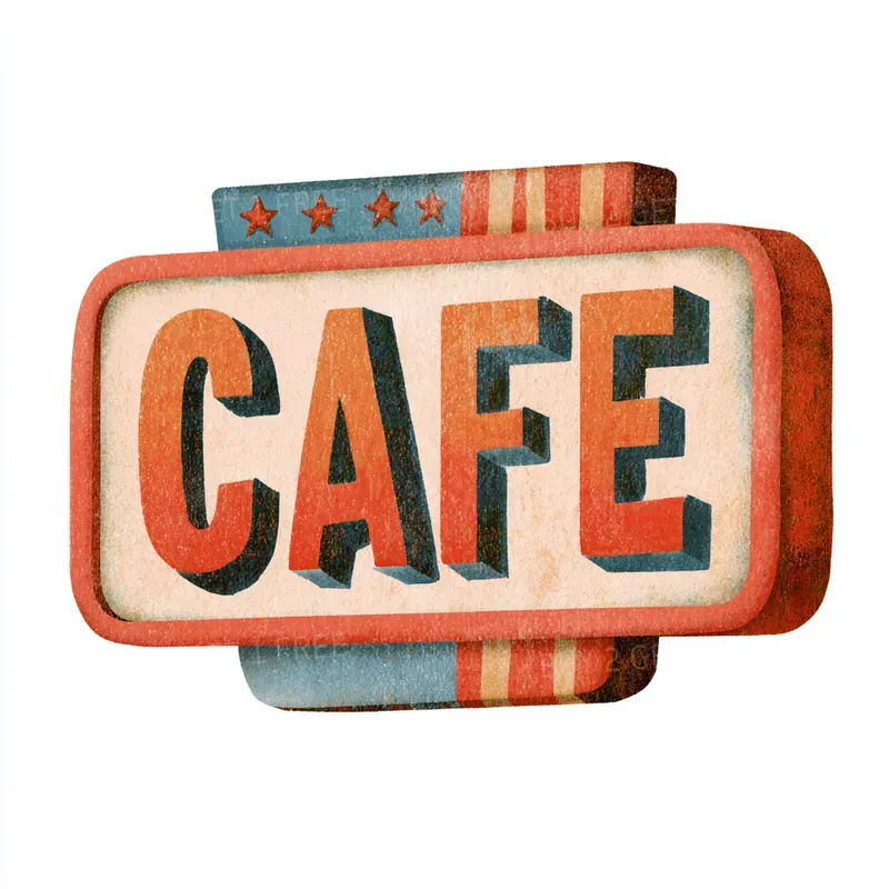 Retro Americana Cozy Cafe Cliparts