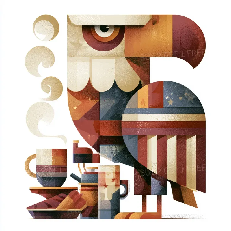 Retro Americana Cozy Cafe Cliparts