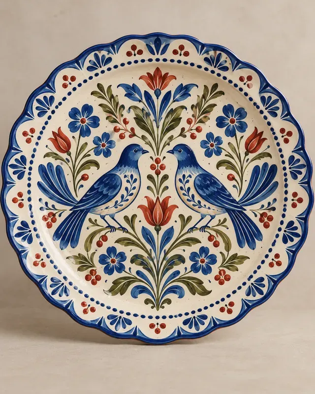 Folk Ceramic Pattern Plates