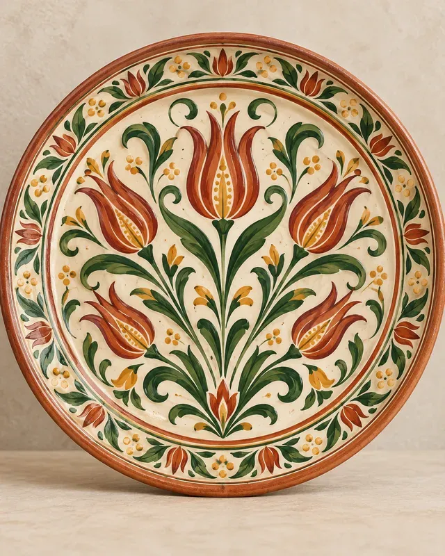 Folk Ceramic Pattern Plates