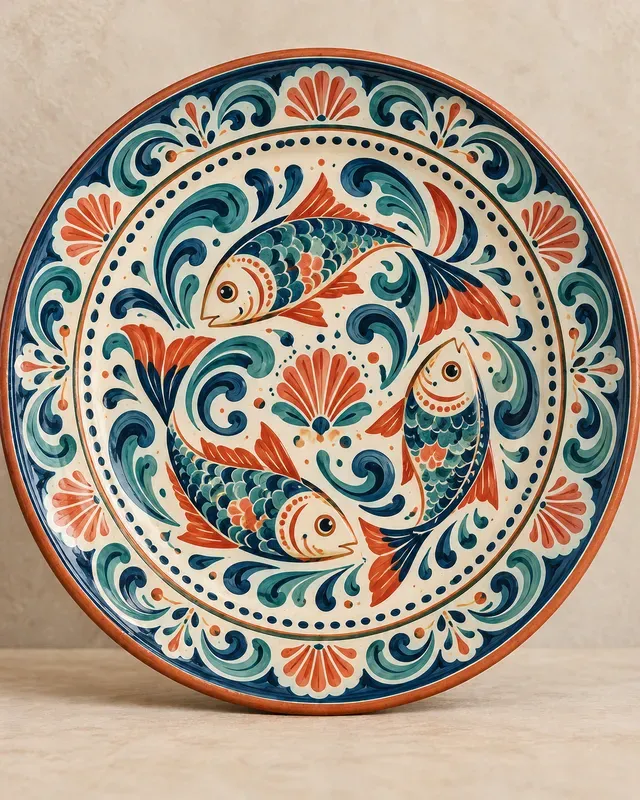 Folk Ceramic Pattern Plates
