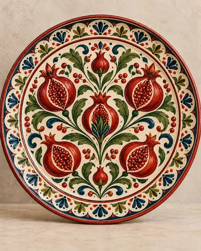 Folk Ceramic Pattern Plates