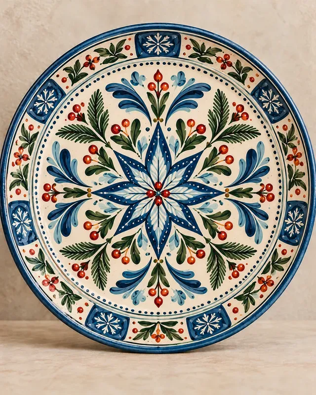 Folk Ceramic Pattern Plates