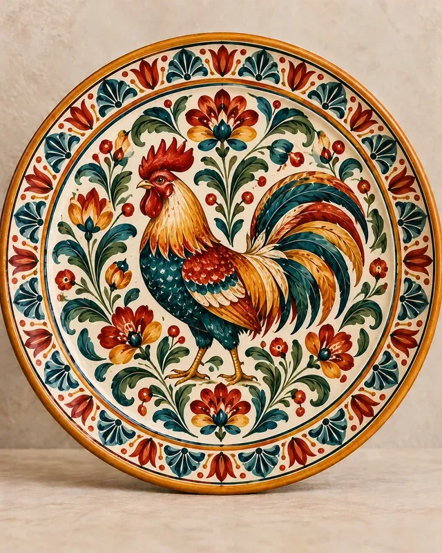Folk Ceramic Pattern Plates