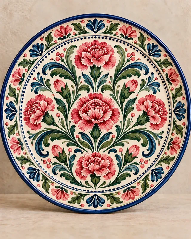 Folk Ceramic Pattern Plates