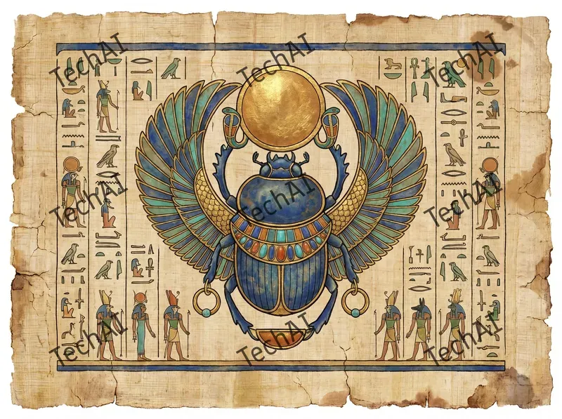 Ancient Egyptian Papyrus Style Art