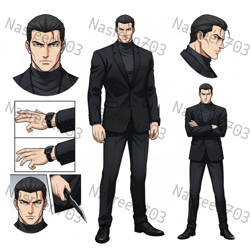 Cinematic Manhwa Character Sheets