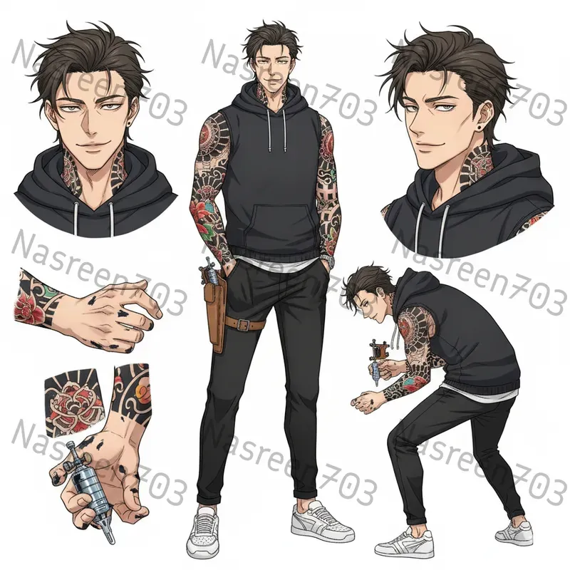 Cinematic Manhwa Character Sheets