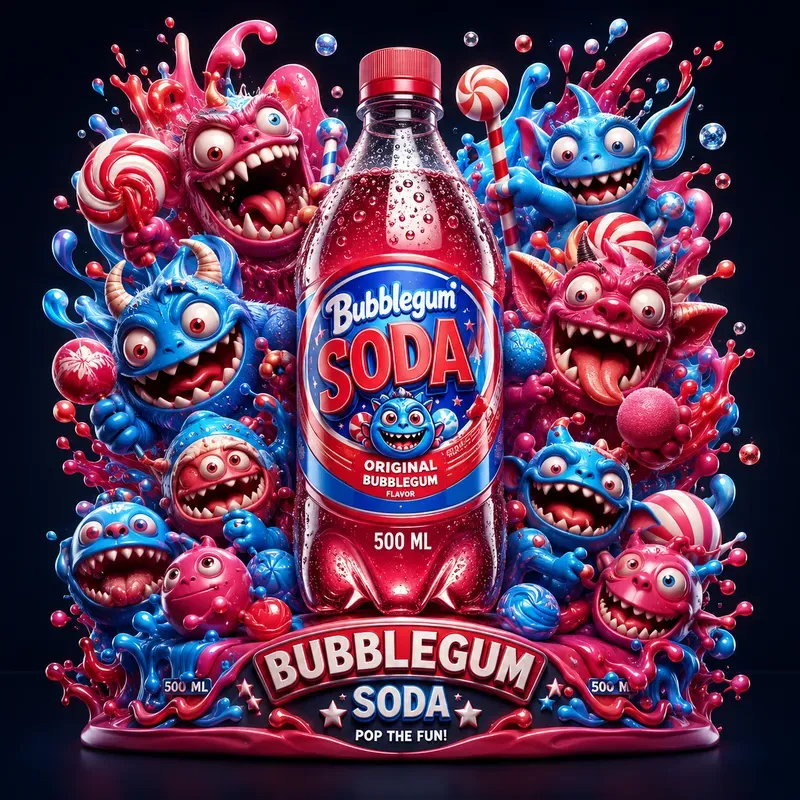 Chaotic 3D Mascot Product Packaging