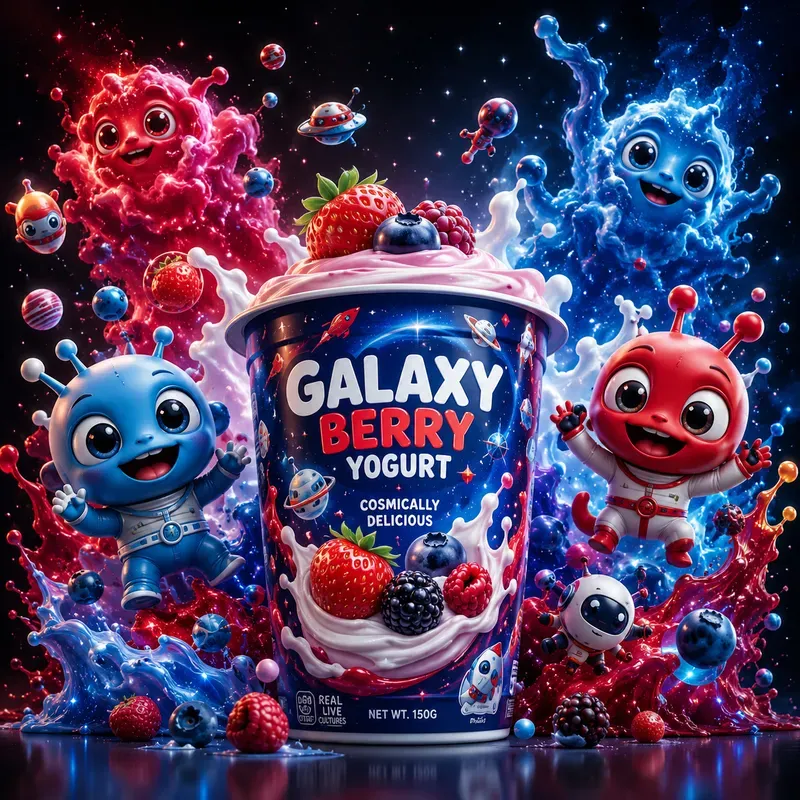 Chaotic 3D Mascot Product Packaging