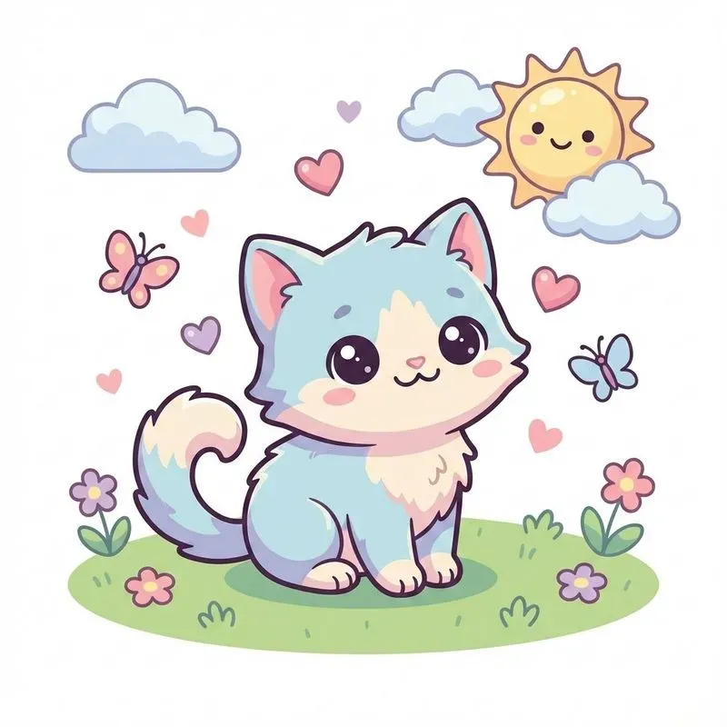 Cute Kawaii Animal Illustrations