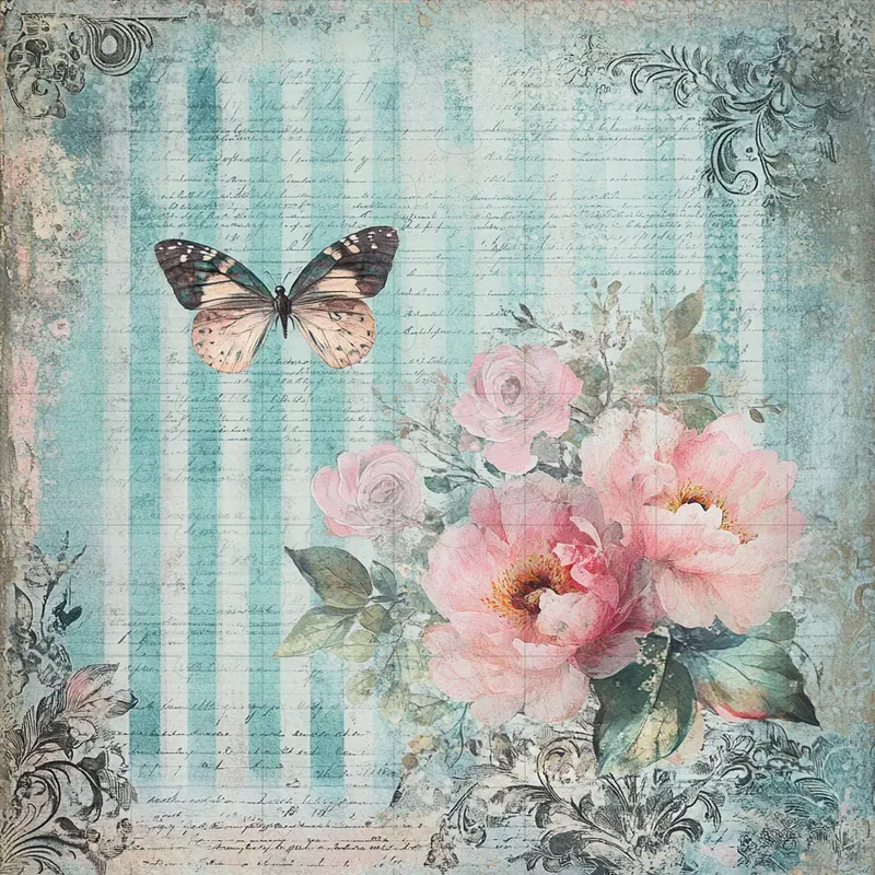 Shabby Chic Floral Scrapbook Papers