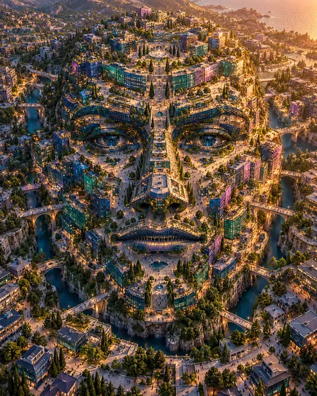 Colourful Cities Form Faces