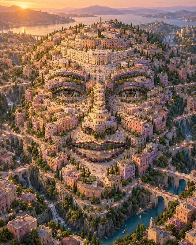 Colourful Cities Form Faces