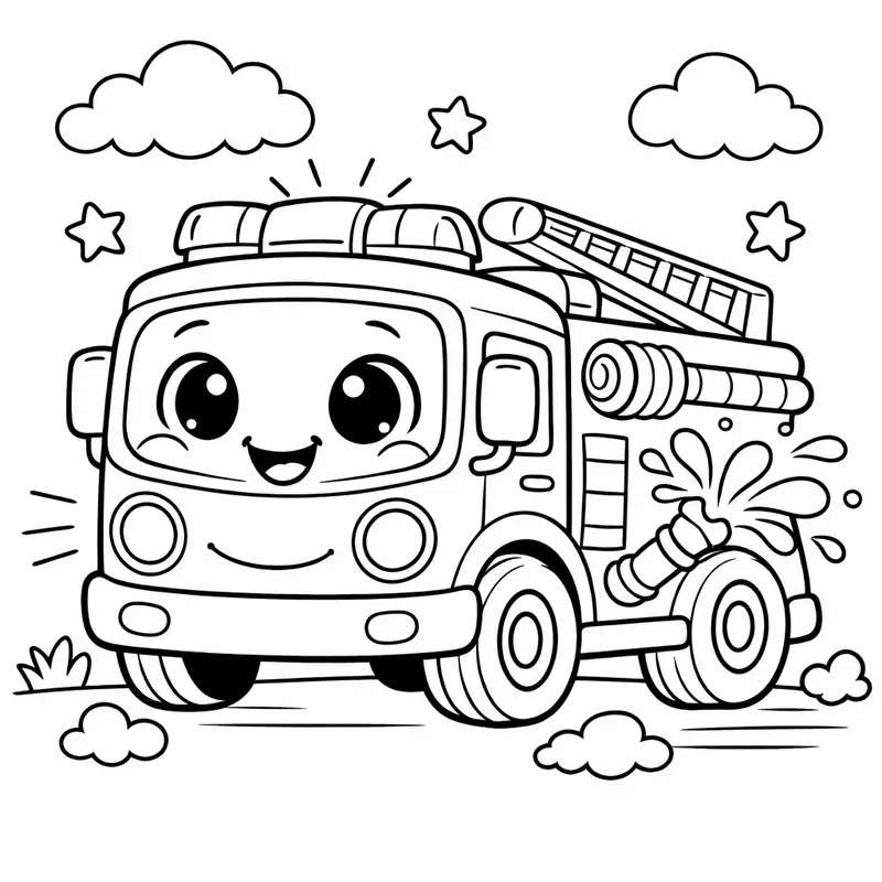 Vehicles Coloring Book Pages For Toddlers