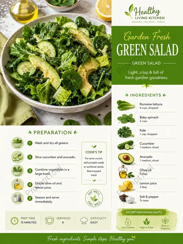 Healthy Salad Recipe Card Generator