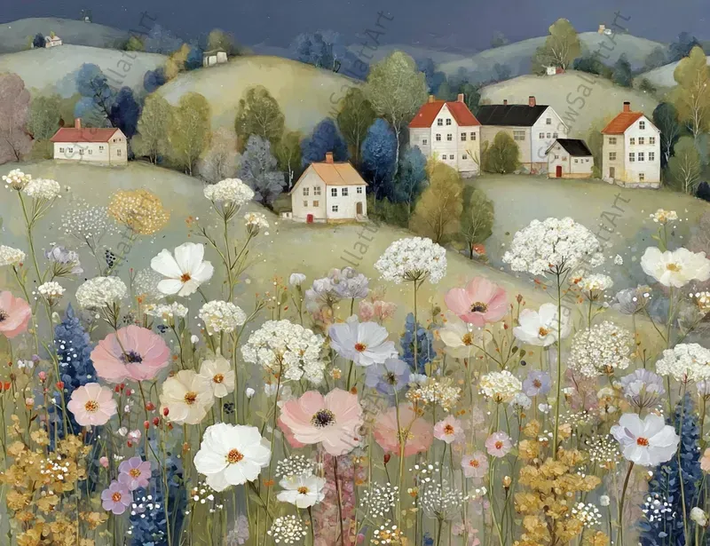 Boho Cottagecore Floral Wall Art Prints