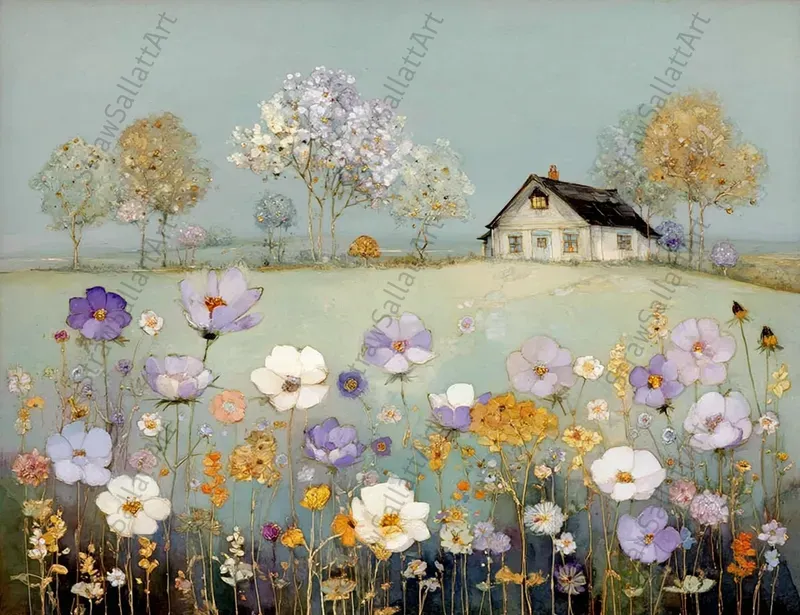 Boho Cottagecore Floral Wall Art Prints