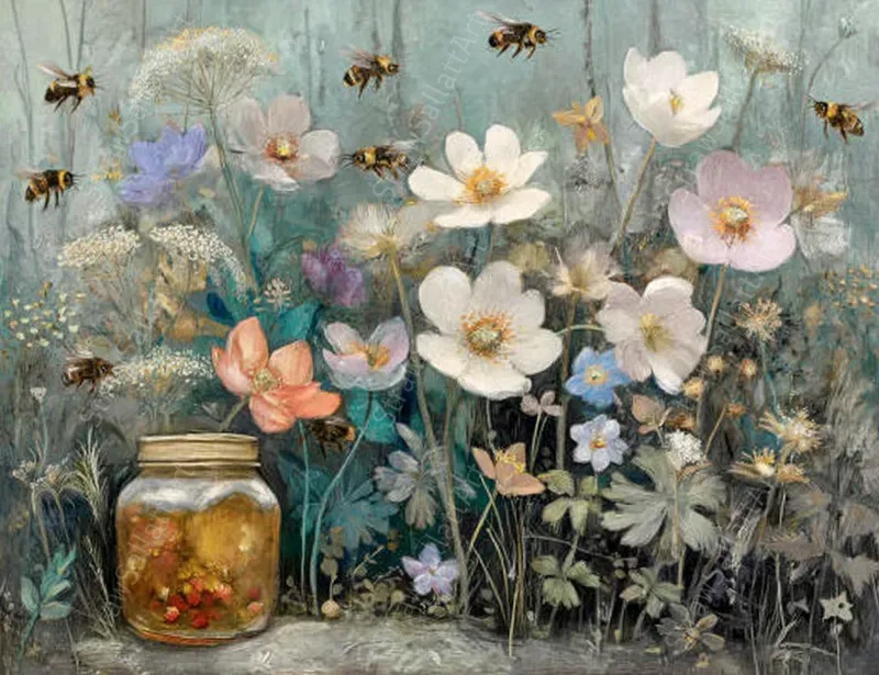 Boho Cottagecore Floral Wall Art Prints