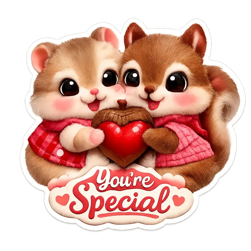 Cute Baby Animal Valentine Stickers