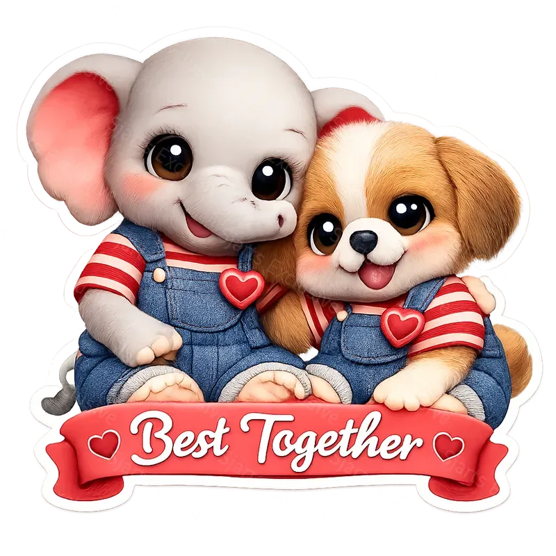 Cute Baby Animal Valentine Stickers
