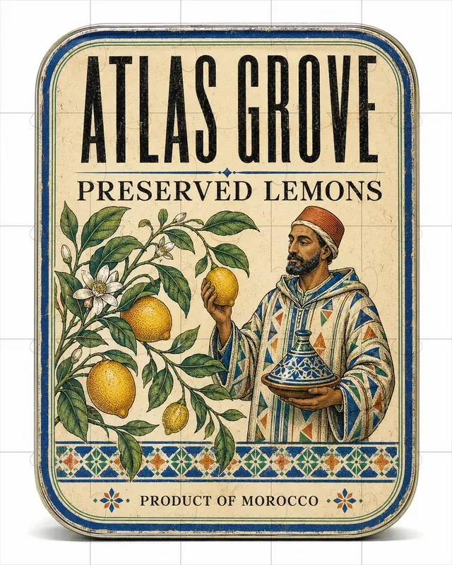 Vintage World Food Tin Labels