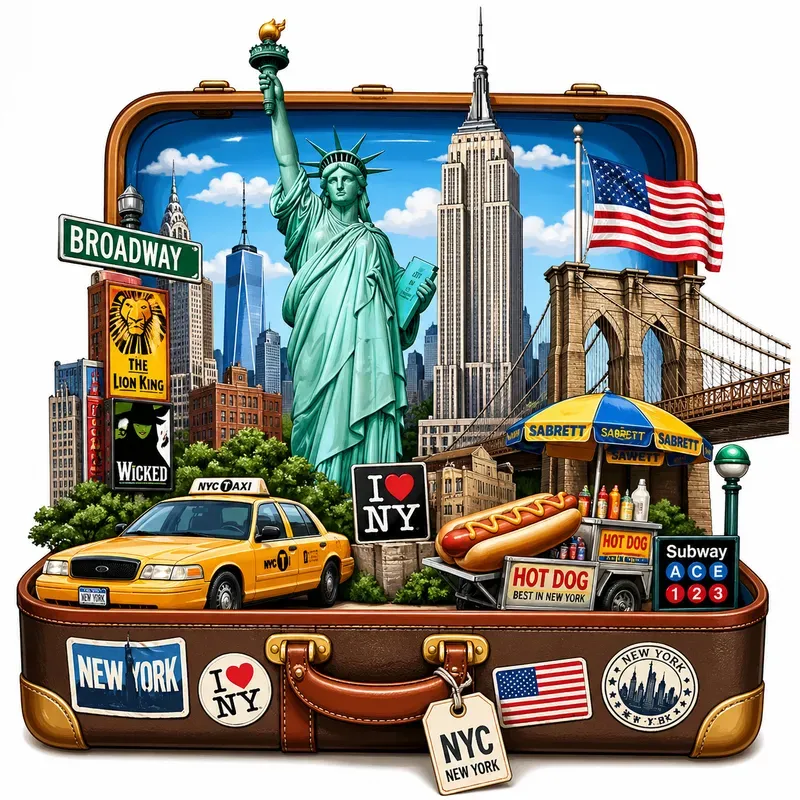 World Travel Suitcase Illustrations