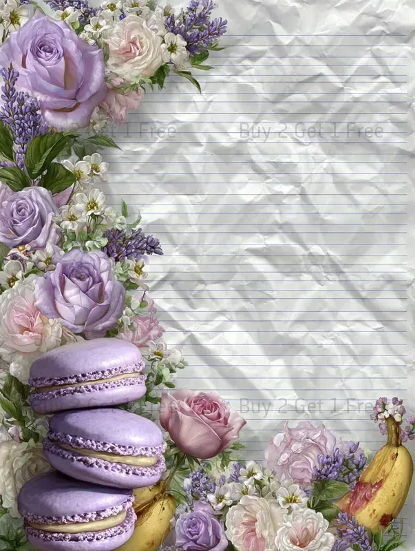 Lavender French Vintage Plain Papers